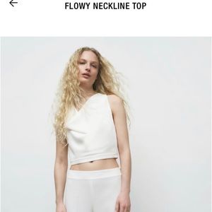 New Zara Flowy Neckline cropped top.